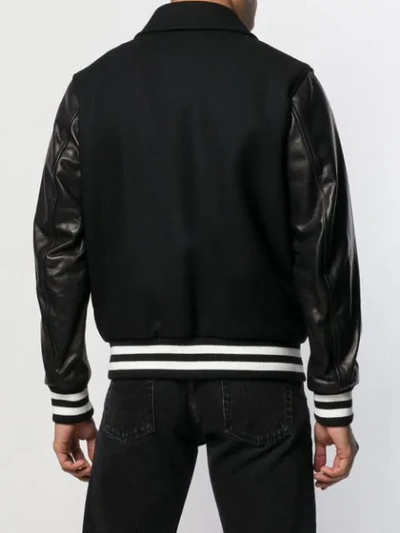 Shop Burberry Chequer Ekd Bomber Jacket In Black