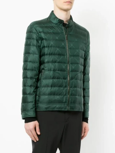 Shop Gieves & Hawkes Quilted Bomber Jacket In Green