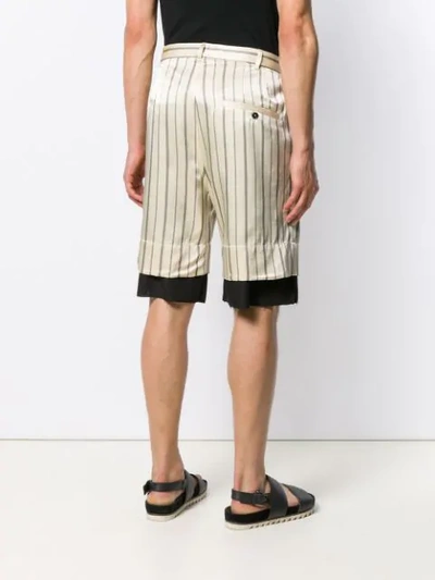 ANN DEMEULEMEESTER STRIPED BERMUDA SHORTS - 大地色