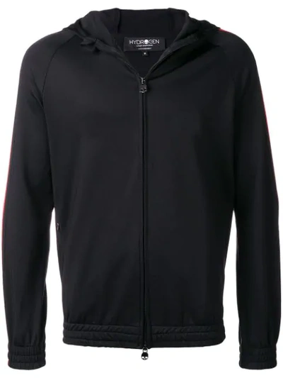 Shop Hydrogen Striped Zipped Jacket - Black
