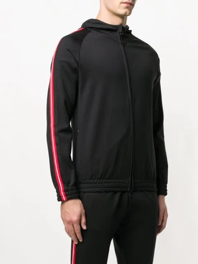 Shop Hydrogen Striped Zipped Jacket - Black