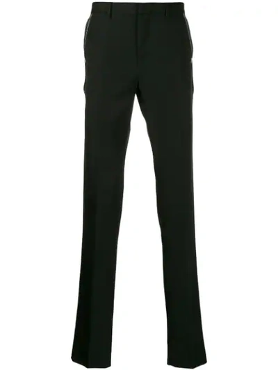 Shop Givenchy Straight Leg Logo Trousers In Black