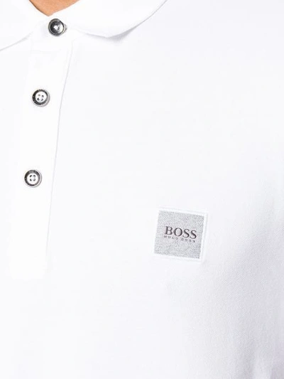 Shop Hugo Boss Embroidered Logo Polo Shirt In White