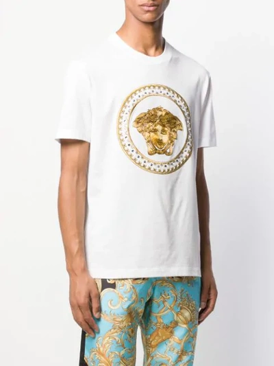 Shop Versace Medusa Head Logo T-shirt In White