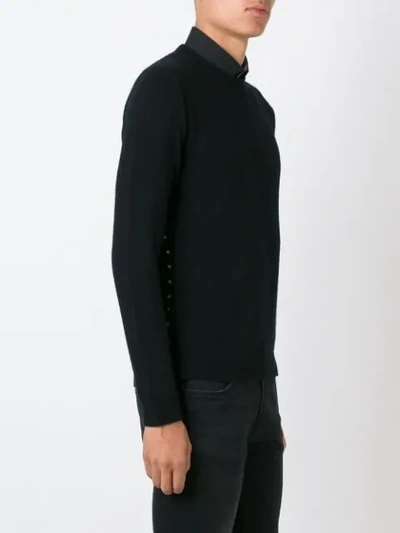 Shop Valentino Crew Neck Jumper In Black