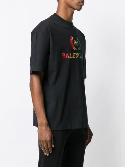 Balenciaga Rainbow Logo Embroidered Jersey T-shirt In Multicoloured Logo  Embroidery | ModeSens
