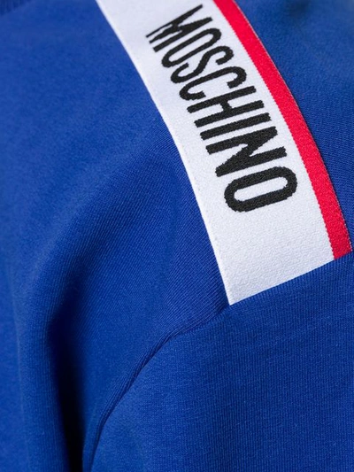 Shop Moschino Logo Jumper In Blue