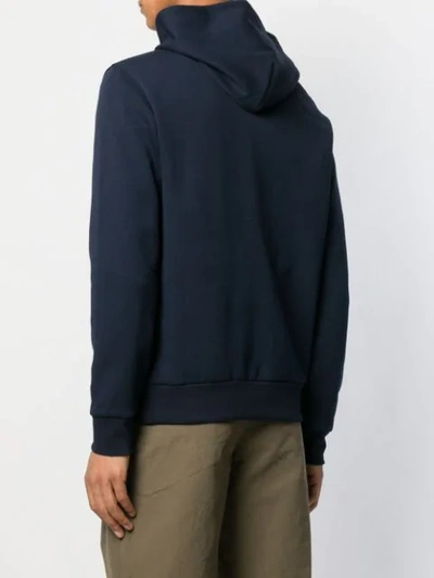 Shop Polo Ralph Lauren Logo Hooded Sweatshirt In Blue