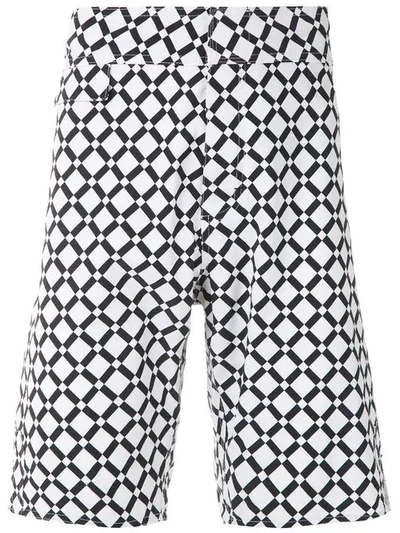 Shop Amir Slama Geometric Print Swim Shorts In Black