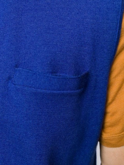 N.PEAL 拉链针织西式马甲 - 蓝色