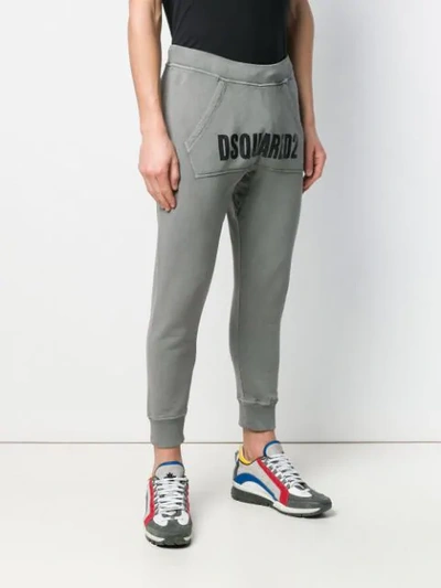 Shop Dsquared2 Logo Panel Track Pants In Grey