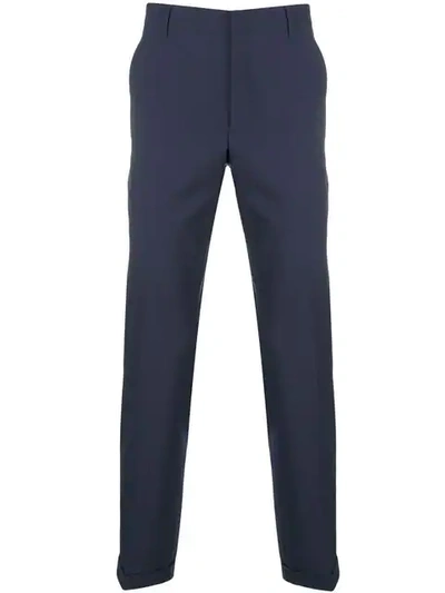 Shop Prada Tailored Tapered Trousers In Blue