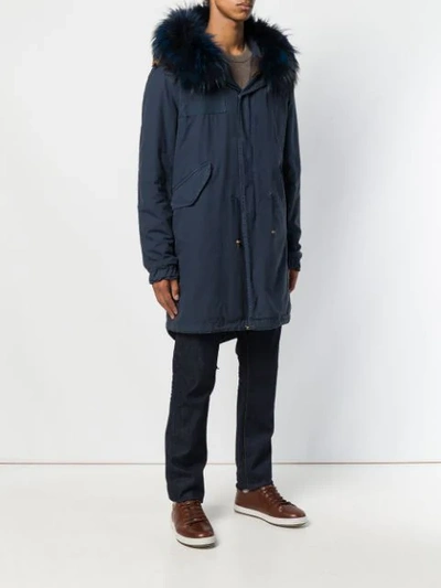 trimmed hooded parka