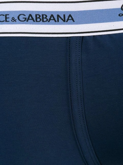 Shop Dolce & Gabbana Logo Fitted Boxers In Blue