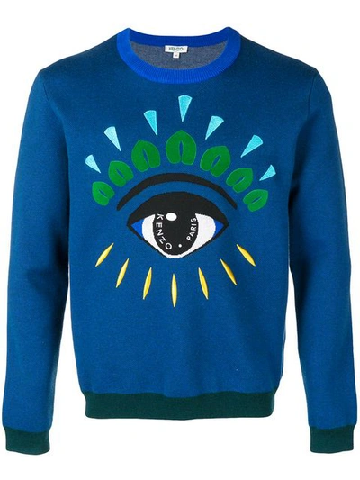 Shop Kenzo Eye Jumper In Blue