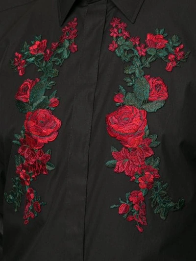 Shop Dolce & Gabbana Rose Patch Shirt In N0000 Black