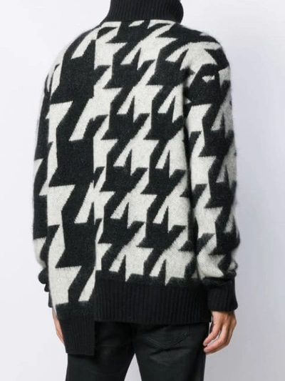 Shop Alexander Mcqueen Intarsia Funnel Neck Sweater In Black
