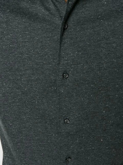 Shop Orian Mélange Button Shirt In Grey