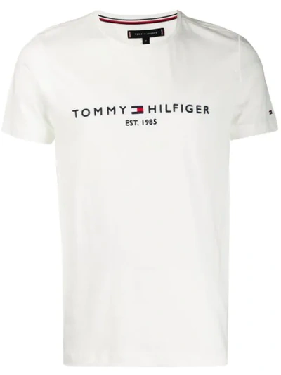 Shop Tommy Hilfiger Short Sleeved T-shirt In White