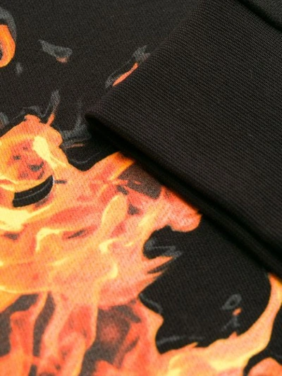 Shop Neil Barrett Flame Print Sweatshirt In Black