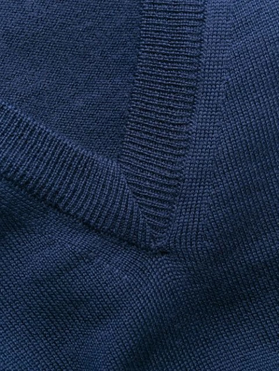 Shop Etro V-neck Logo Sweatshirt In Blue