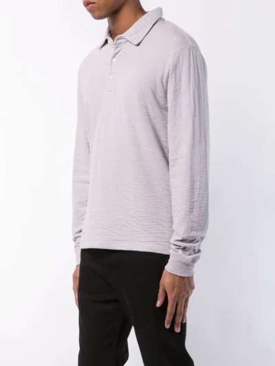 Shop Alex Mill Textured Polo Shirt In Grey