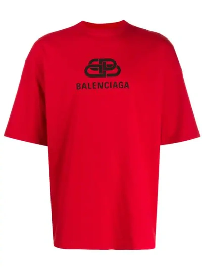 Shop Balenciaga Bb T-shirt In Red