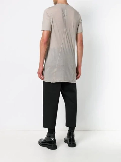 Shop Rick Owens Round Neck T-shirt - Grey