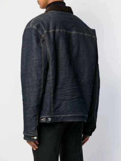 Shop Dsquared2 Dark Wash Denim Jacket In Blue