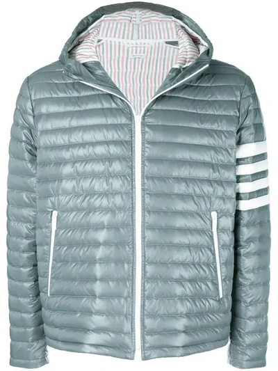 Shop Thom Browne Quilted Hooded Parka - Grey