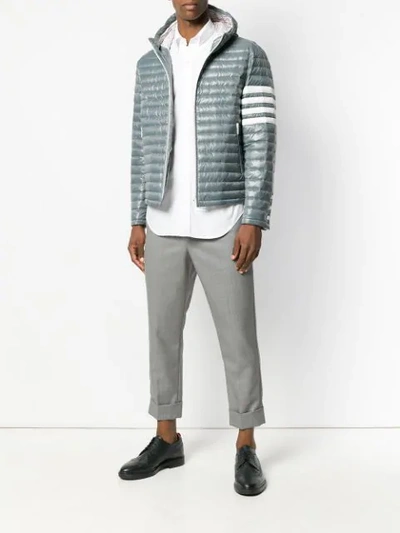 Shop Thom Browne Quilted Hooded Parka - Grey