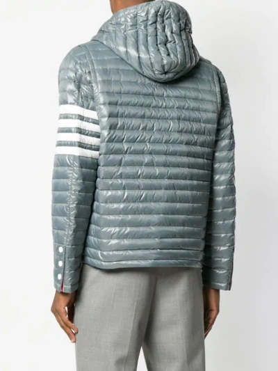 Shop Thom Browne Quilted Hooded Parka - Grey