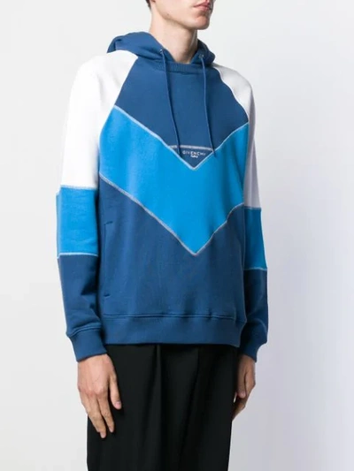 GIVENCHY 对比拼色连帽衫 - 490 BLUE/WHITE