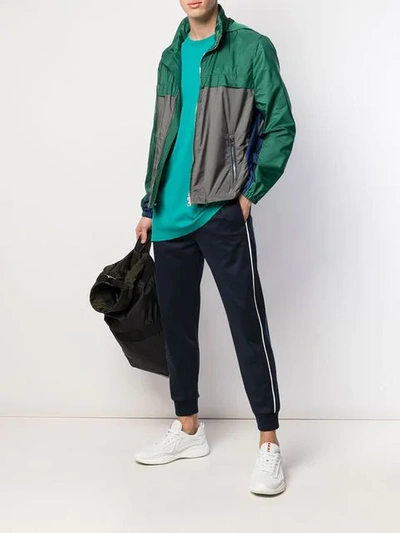 Shop Prada Side Stripe Track Pants In Blue