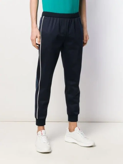 PRADA SIDE STRIPE TRACK PANTS - 蓝色