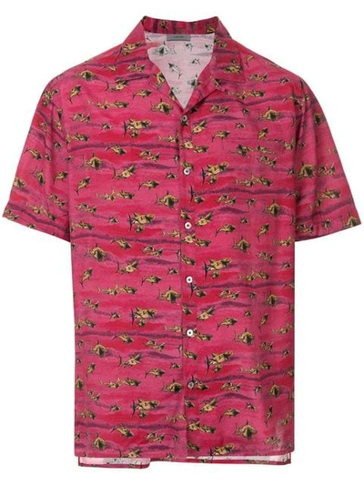 Shop Lanvin Shark Print Shirt In Pink