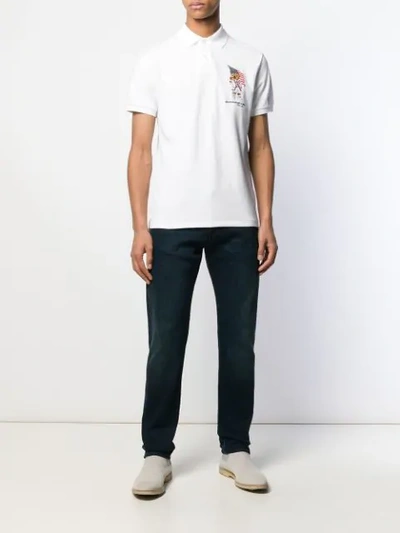 Shop Polo Ralph Lauren Custom Slim-fit Bear Polo Shirt In White