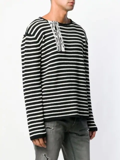Shop Just Cavalli Striped Ribbed Sweater In Black
