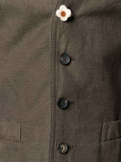 Shop Lardini Floral Button Waistcoat In Brown
