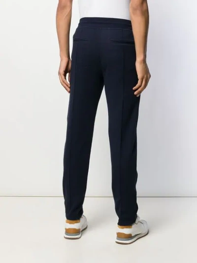 Shop Brunello Cucinelli Tapered Jogging Trousers In Blue