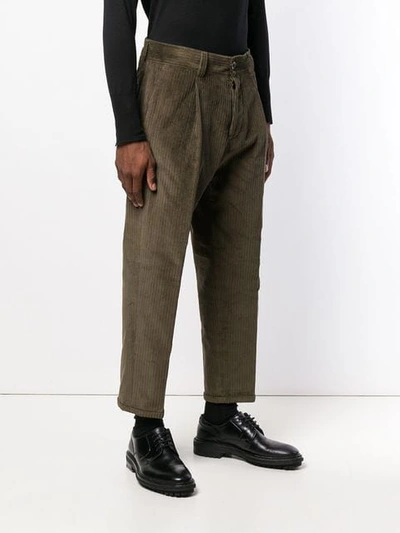 Shop Pt01 Corduroy Cropped Trousers - Green