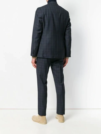 Shop Etro Checked Suit In Blue