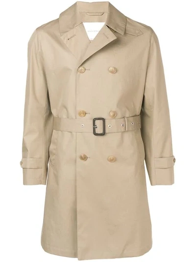 Shop Mackintosh Storm System Cotton Short Trench Coat In Brown