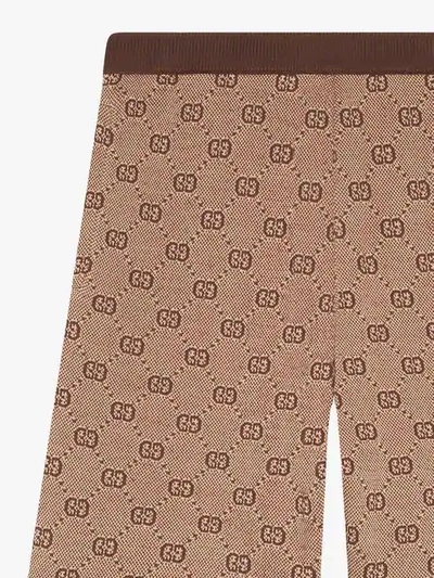 Shop Gucci Gg Jacquard Knit Shorts In Neutrals