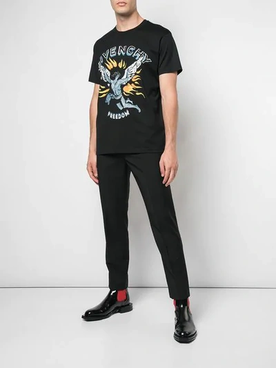 GIVENCHY 'FREEDOM ANGEL' PRINT T-SHIRT - 黑色