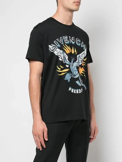 Shop Givenchy Freedom Angel-print T-shirt In Black