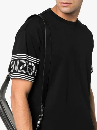 Shop Kenzo Lettering Logo Sleeve T-shirt In Black