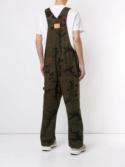 Pre-owned Louis Vuitton X Supreme Jacquard Denim Overalls In Green ,brown
