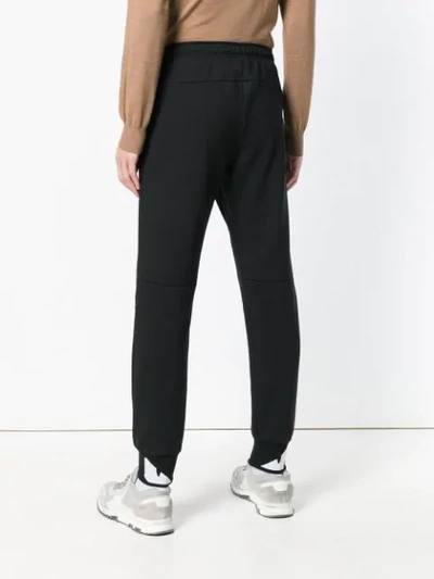 Shop Fendi Drawstring Waist Track Pants In F0gme-black