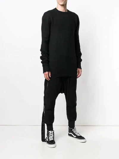 Shop Ben Taverniti Unravel Project Distressed Long-sleeve Sweater In Black